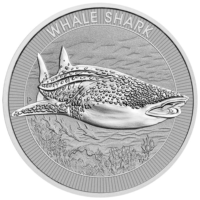 whale shark platinum coin front