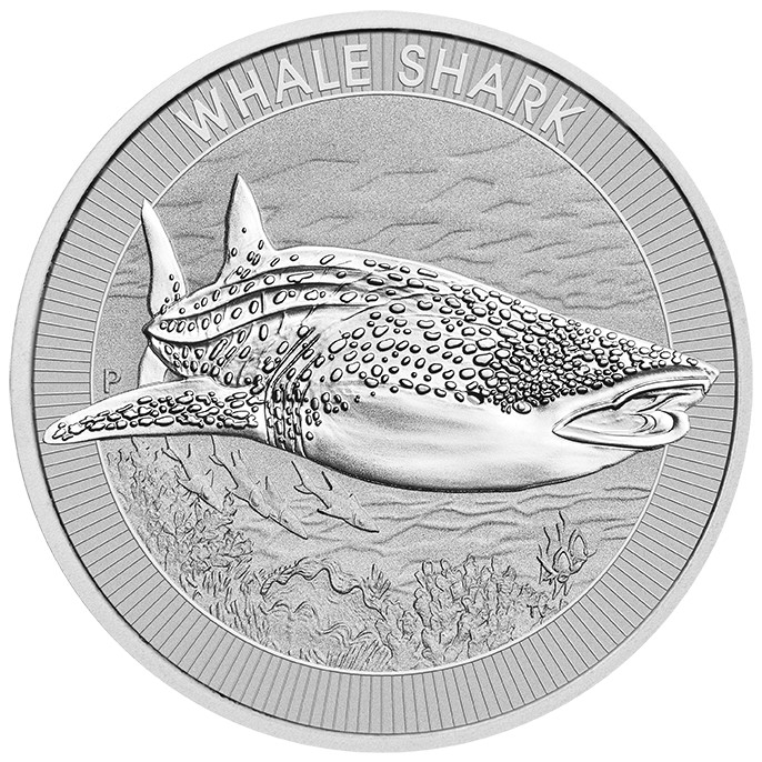 whale shark silver coin front