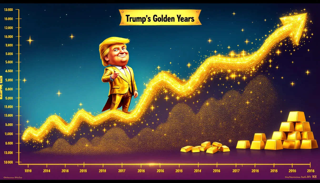 A chart illustrating gold price trends during Trump's presidency.