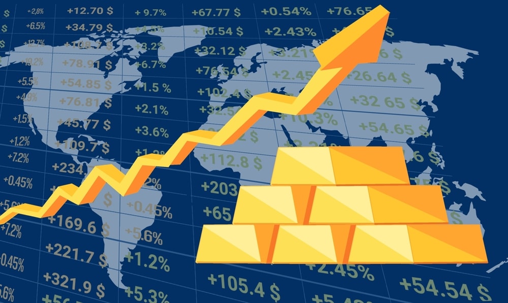 Gold price independence from Fed's policy is illustrated with a graph showing gold prices rising despite fluctuations in the US dollar.