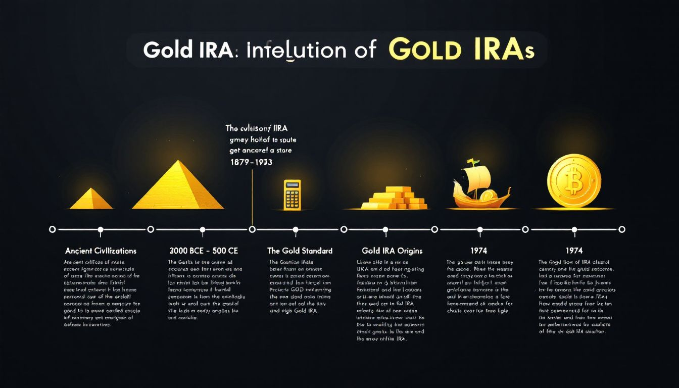 Timeline showing the history and evolution of Gold IRAs.